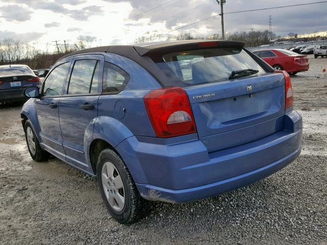 1B3HB28B37D285019 - 2007 DODGE CALIBER BLUE photo 3