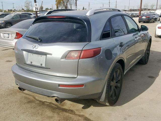 JNRAS08W54X221307 - 2004 INFINITI FX35 GRAY photo 4