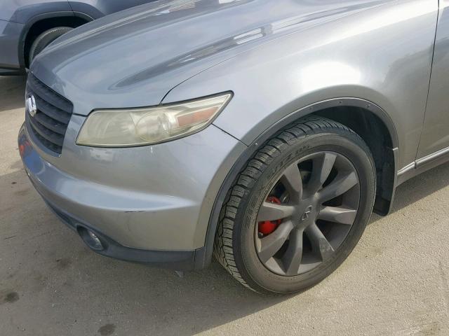 JNRAS08W54X221307 - 2004 INFINITI FX35 GRAY photo 9