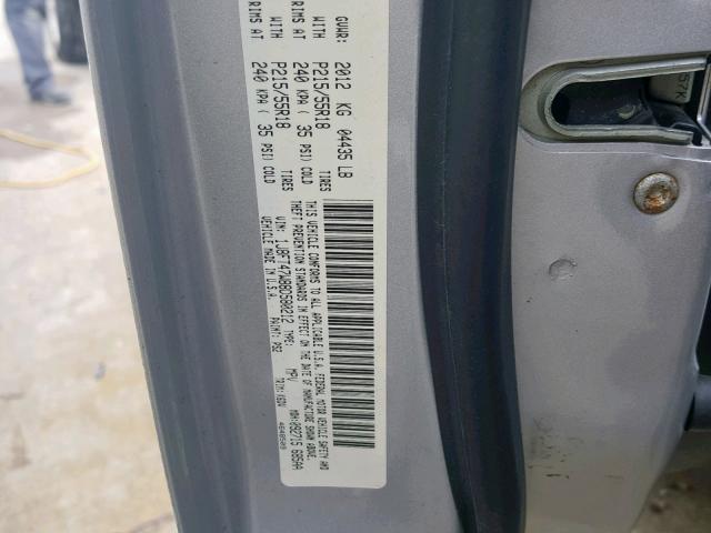 1J8FT47W88D580212 - 2008 JEEP COMPASS SP 银色 照片 10