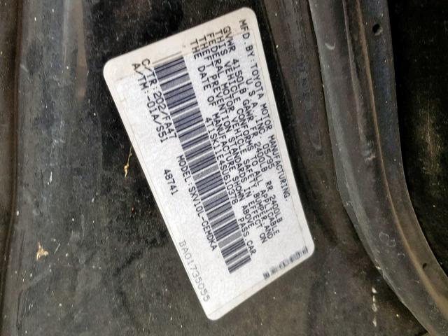4T1SK11E4SU610378 - 1995 TOYOTA CAMRY DX CHARCOAL photo 10