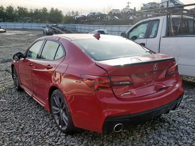 19UUB3F61JA006296 - 2018 ACURA TLX TECH+A წითელი ფოტო 3