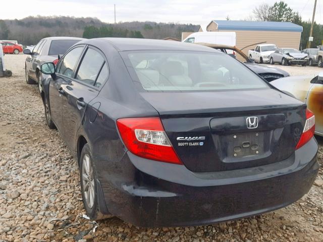 19XFB2F89CE024516 - 2012 HONDA CIVIC EX BLACK photo 3