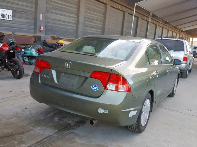 1HGFA46518L000473 - 2008 HONDA CIVIC GX GREEN photo 4