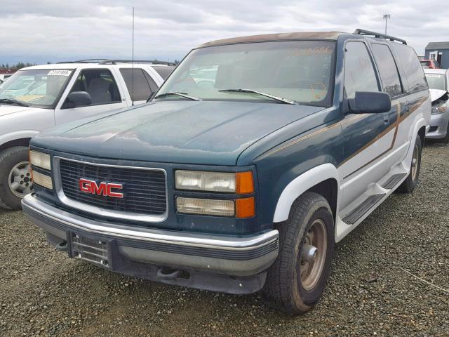 1GDFK16R6VJ701431 - 1997 GMC SUBURBAN K GREEN photo 2