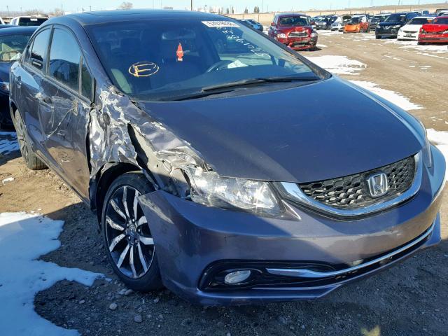 19XFB2F91FE072377 - 2015 HONDA CIVIC EXL GRAY photo 1