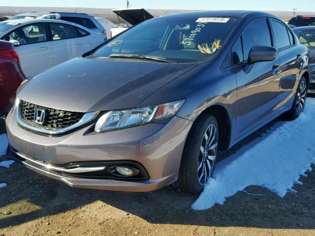 19XFB2F91FE072377 - 2015 HONDA CIVIC EXL GRAY photo 2