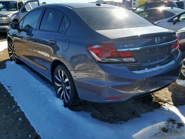 19XFB2F91FE072377 - 2015 HONDA CIVIC EXL GRAY photo 3