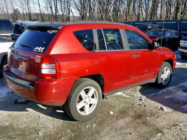 1J8FF47W97D170752 - 2007 JEEP COMPASS RED photo 4