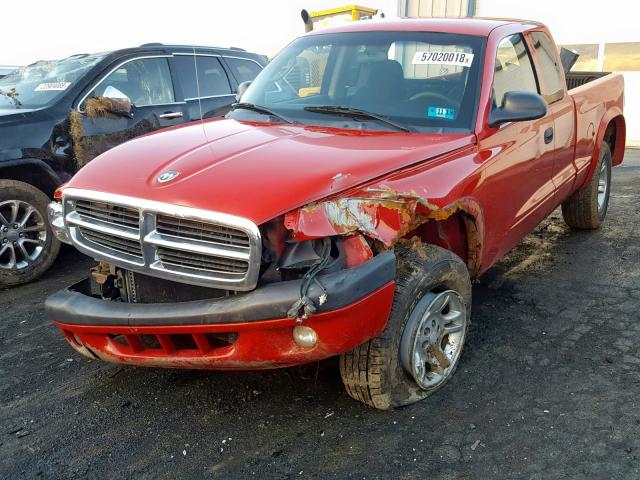 1D7HG32K34S556334 - 2004 DODGE DAKOTA SPO RED photo 2