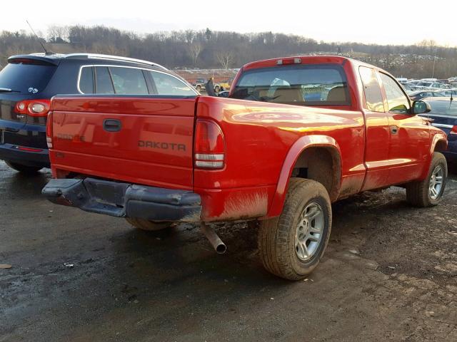 1D7HG32K34S556334 - 2004 DODGE DAKOTA SPO RED photo 4