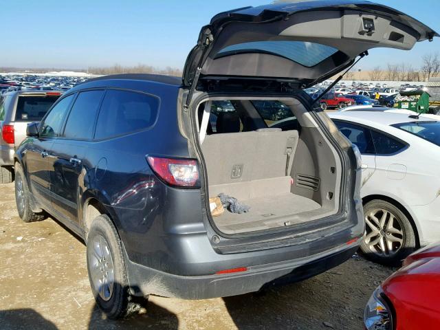 1GNKRFED7DJ132869 - 2013 CHEVROLET TRAVERSE L GRAY photo 3