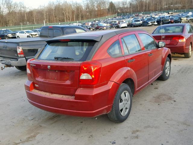 1B3HB28B37D288437 - 2007 DODGE CALIBER RED photo 4