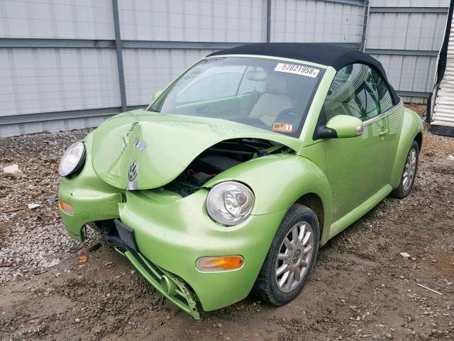 3VWCM31Y64M342060 - 2004 VOLKSWAGEN NEW BEETLE მწვანე ფოტო 2