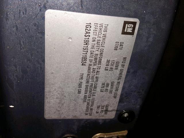 1G2AS18H197118534 - 2009 PONTIAC G5 GRAY photo 10