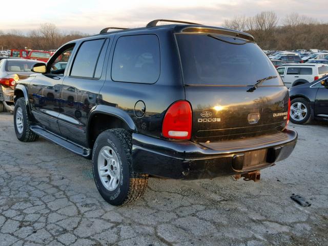 1D4HS48NX3F531926 - 2003 DODGE DURANGO SL BLACK photo 3