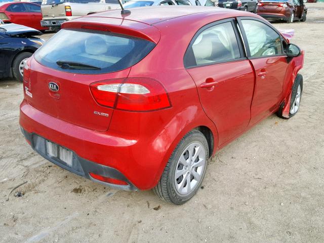 KNADN5A30D6280723 - 2013 KIA RIO EX RED photo 4