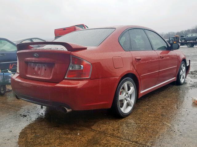 4S3BL676X64204299 - 2006 SUBARU LEGACY GT RED photo 4