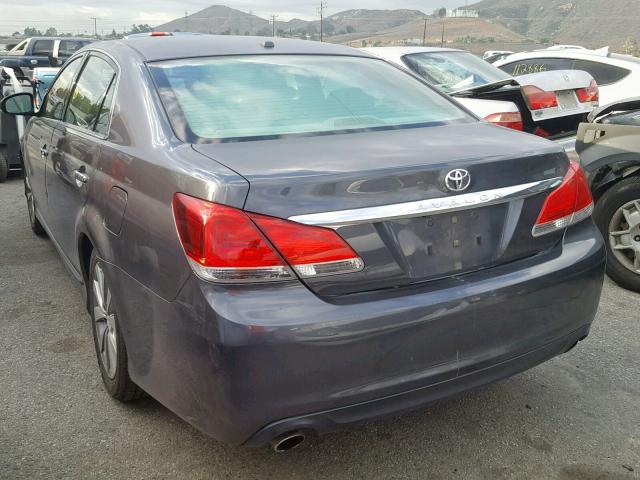 4T1BK3DBXBU373814 - 2011 TOYOTA AVALON BAS GRAY photo 3