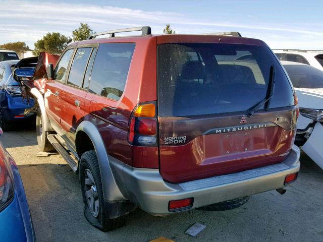 JA4MT31H11P061066 - 2001 MITSUBISHI MONTERO SP BURGUNDY photo 3