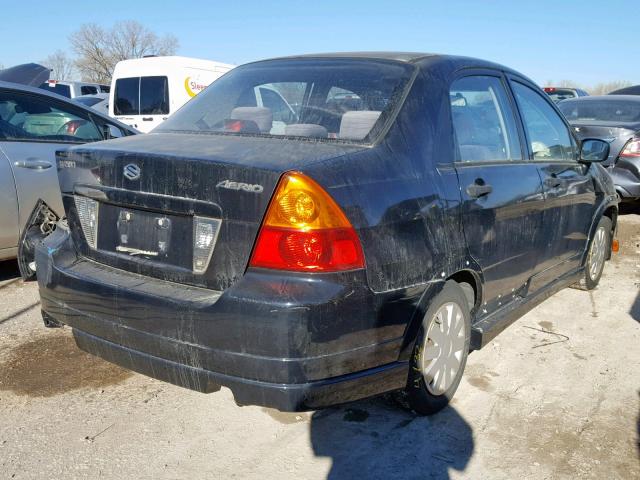 JS2RA61S545201494 - 2004 SUZUKI AERIO S BLACK photo 4