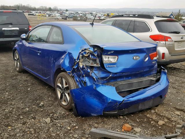 KNAFW6A3XA5125402 - 2010 KIA FORTE SX BLUE photo 3