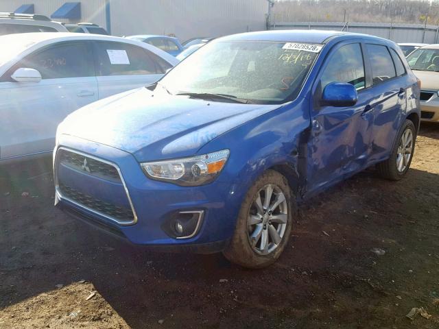 4A4AP3AU0FE036004 - 2015 MITSUBISHI OUTLANDER BLUE photo 2