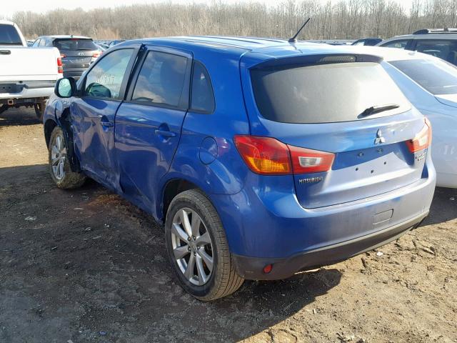 4A4AP3AU0FE036004 - 2015 MITSUBISHI OUTLANDER BLUE photo 3