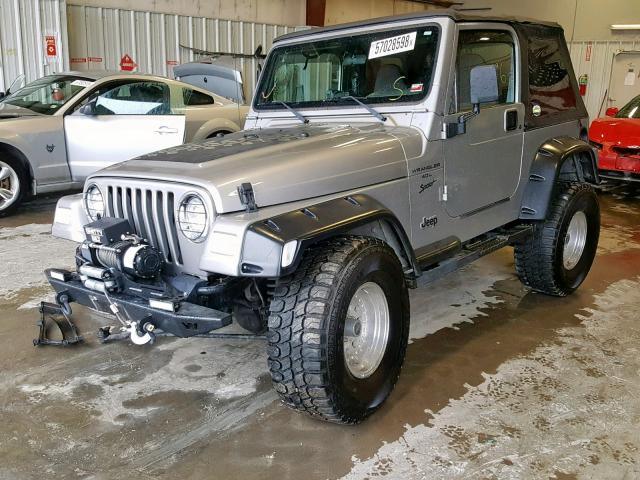 1J4FA49SXYP766964 - 2000 JEEP WRANGLER / GRAY photo 2