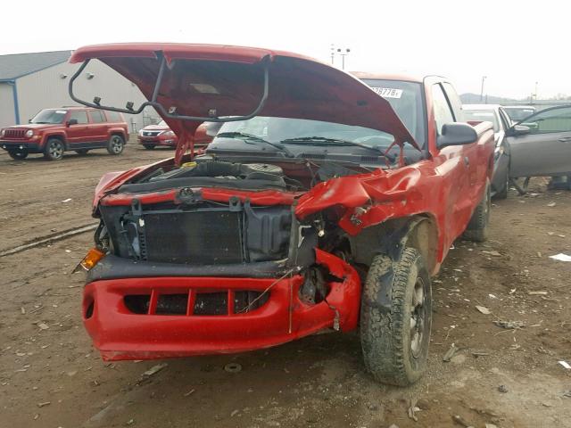 1B7GG23X7VS260793 - 1997 DODGE DAKOTA RED photo 2