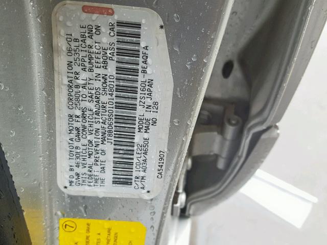 JT8BD69S010148010 - 2001 LEXUS GS 300 SILVER photo 10