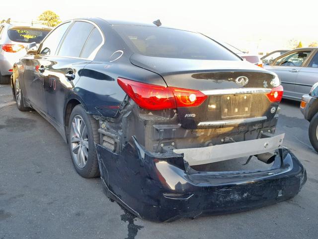 JN1AV7AR2FM850146 - 2015 INFINITI Q50 HYBRID BLACK photo 3