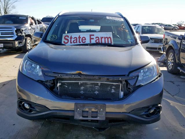 2HKRM3H74DH514229 - 2013 HONDA CR-V EXL GRAY photo 9