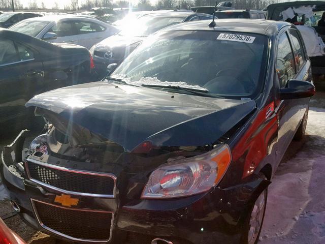 KL1TG66E39B620462 - 2009 CHEVROLET AVEO LT BLACK photo 2