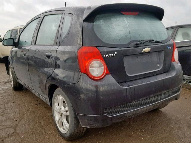 KL1TG66E39B620462 - 2009 CHEVROLET AVEO LT BLACK photo 3