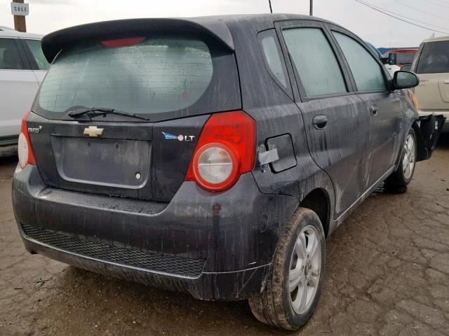 KL1TG66E39B620462 - 2009 CHEVROLET AVEO LT BLACK photo 4