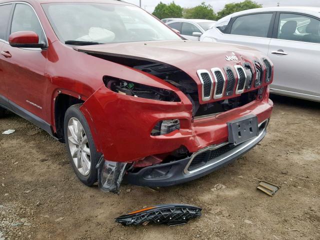 1C4PJLDB1GW165779 - 2016 JEEP CHEROKEE L BURGUNDY photo 9