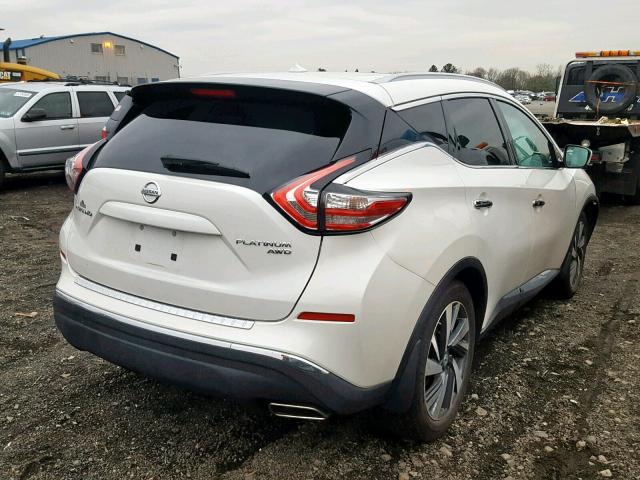 5N1AZ2MH1FN209079 - 2015 NISSAN MURANO S WHITE photo 4