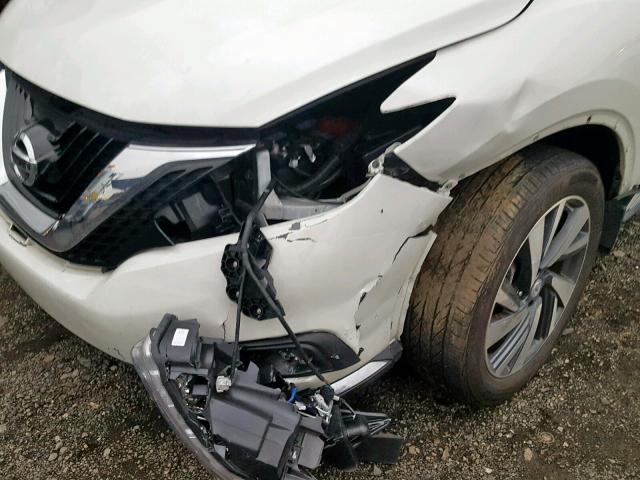 5N1AZ2MH1FN209079 - 2015 NISSAN MURANO S WHITE photo 9