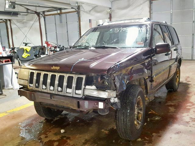 1J4GZ78Y3TC243788 - 1996 JEEP GRAND CHER BROWN photo 2