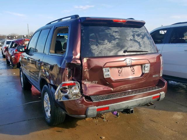 5FNYF18298B032178 - 2008 HONDA PILOT VP BURGUNDY photo 3