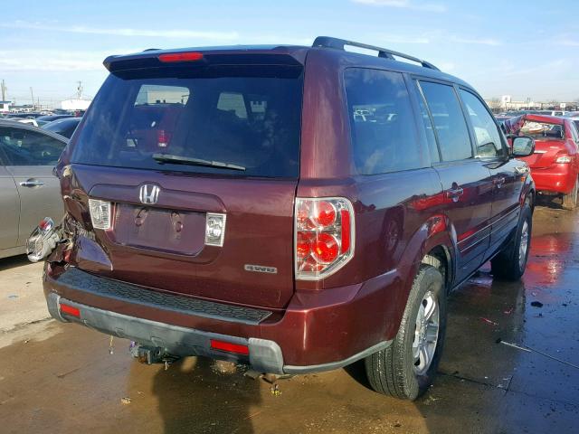 5FNYF18298B032178 - 2008 HONDA PILOT VP BURGUNDY photo 4