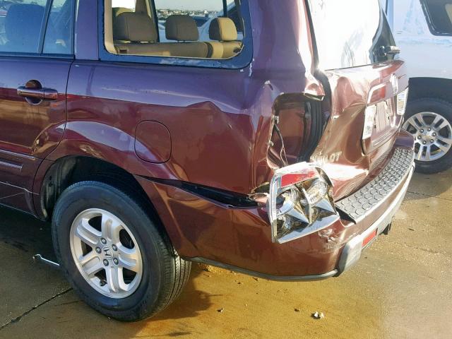 5FNYF18298B032178 - 2008 HONDA PILOT VP BURGUNDY photo 9