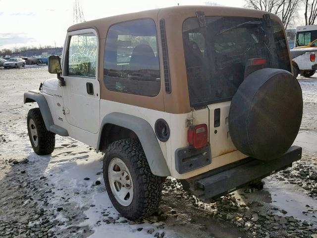 1J4FA29P8YP797842 - 2000 JEEP WRANGLER / WHITE photo 3