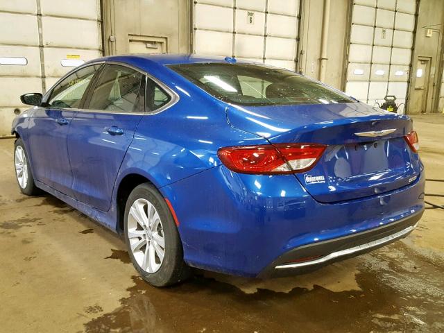 1C3CCCAB6FN540023 - 2015 CHRYSLER 200 LIMITE BLUE photo 3