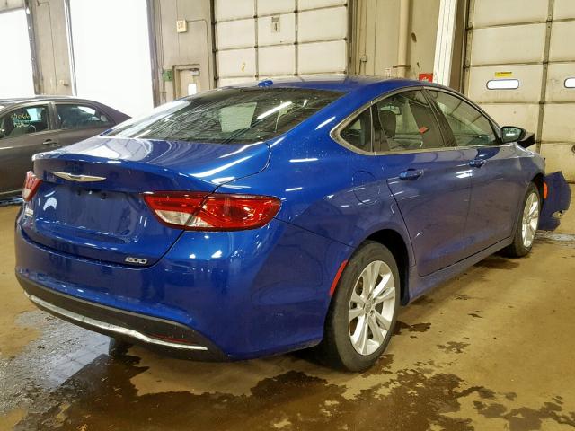 1C3CCCAB6FN540023 - 2015 CHRYSLER 200 LIMITE BLUE photo 4