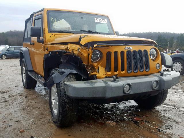 1C4AJWAG8EL304585 - 2014 JEEP WRANGLER S YELLOW photo 1