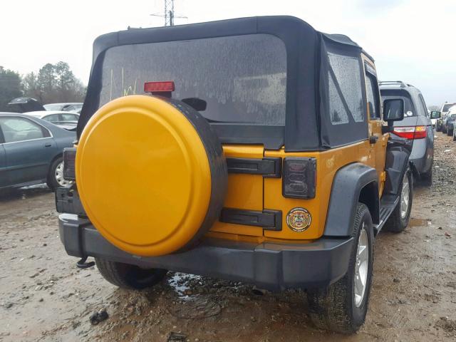 1C4AJWAG8EL304585 - 2014 JEEP WRANGLER S YELLOW photo 4