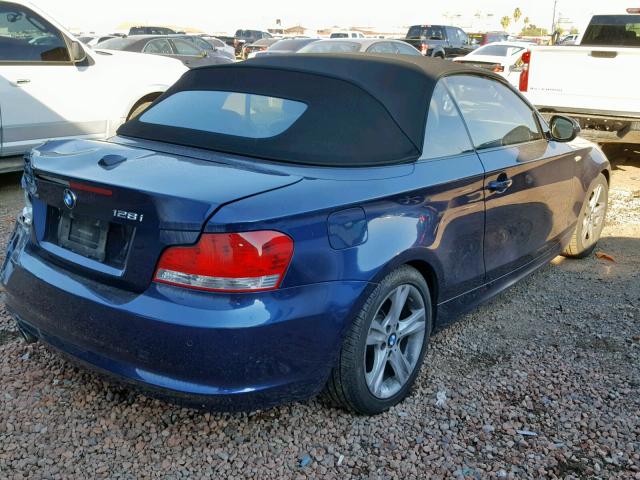 WBAUL7C59BVJ78761 - 2011 BMW 128 I BLUE photo 4