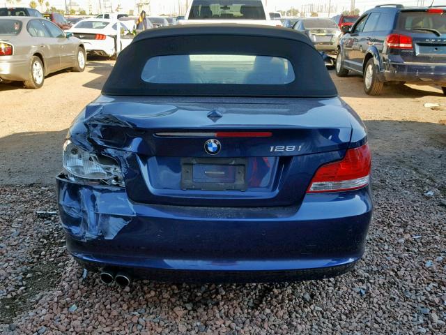 WBAUL7C59BVJ78761 - 2011 BMW 128 I BLUE photo 6